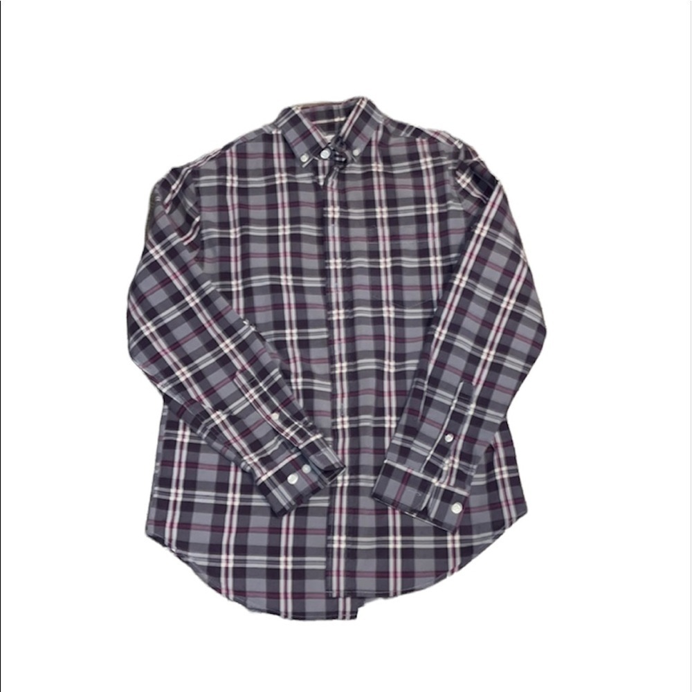 Merona men’s purple plaid button down shirt Size Small